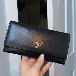 Authentic Prada saffiano leather long wallet